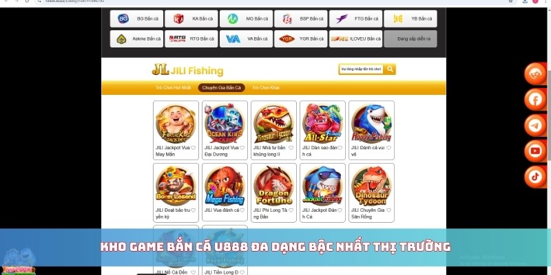 Kho game bắn cá U888 đa dạng bậc nhất thị trường